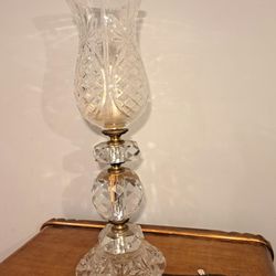 New - Beautiful Vintage ART Crystal Cube 3 Tier Table Lamp