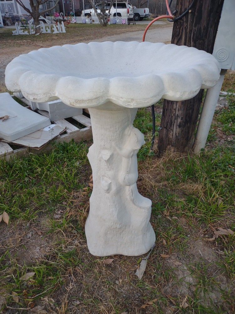 Squirrel Concrete Birdbath