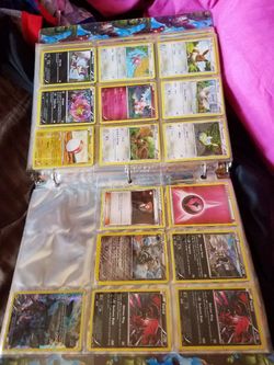 Binder full of Pokemon cards