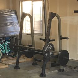 Squat Rack And Olympic Barbell 