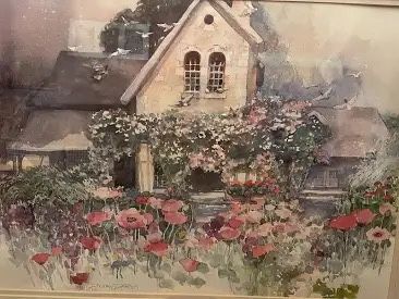 Dawna Barton Rose Cottage Framed Print Watercolor Lithograph