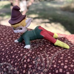 Vintage Christmas Japan Ceramic Pixie Elf On His Side. “Our Own”Import 1950