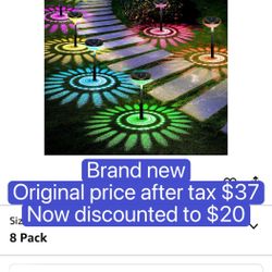 8 Pack Solar Pathway Lights, Multicolor & Warm White LED, IP67 Waterproof, Outdoor Garden Yard Lawn Landscape Decorative