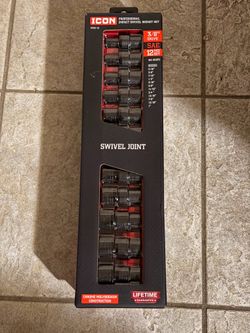 ICON 3/8 in. Drive SAE Impact Swivel Socket Set, 12-Piece
