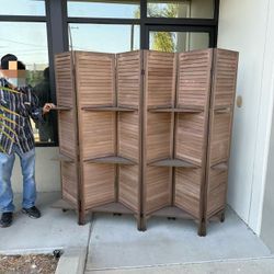 New In Box 6 Panel 67x16 Inches Each Panel Wooden Privacy Wall Home Decor Office Room Divider Vintage White Or Brown Color 