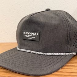 Melin Coronado Hydro Gray Snapback Rope Hat XL Adjustable Breathable Lightweight