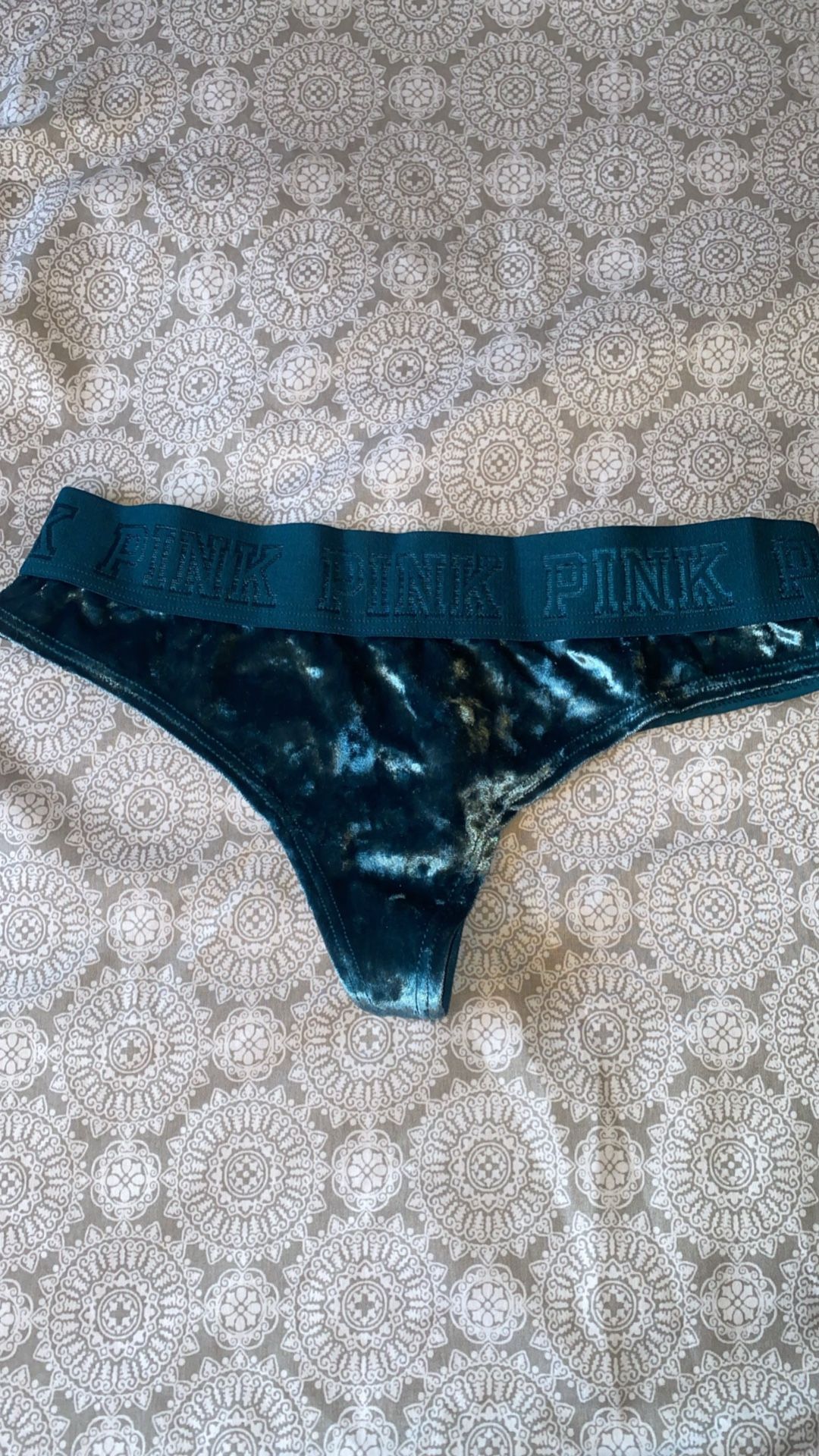 Pink Victoria Secret Velvet Underwear (never Worn)