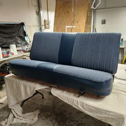 Reupholsterd Chevy Full-size Truck Seat Blue 600 With  Core