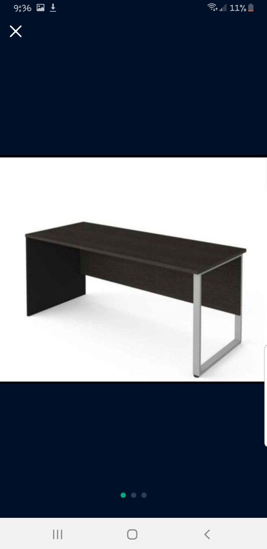 Bestar Office Furniture 72" x 30" Table with Rectangular Metal Legs
