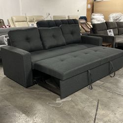 84” Grey Fabric Sofa bed