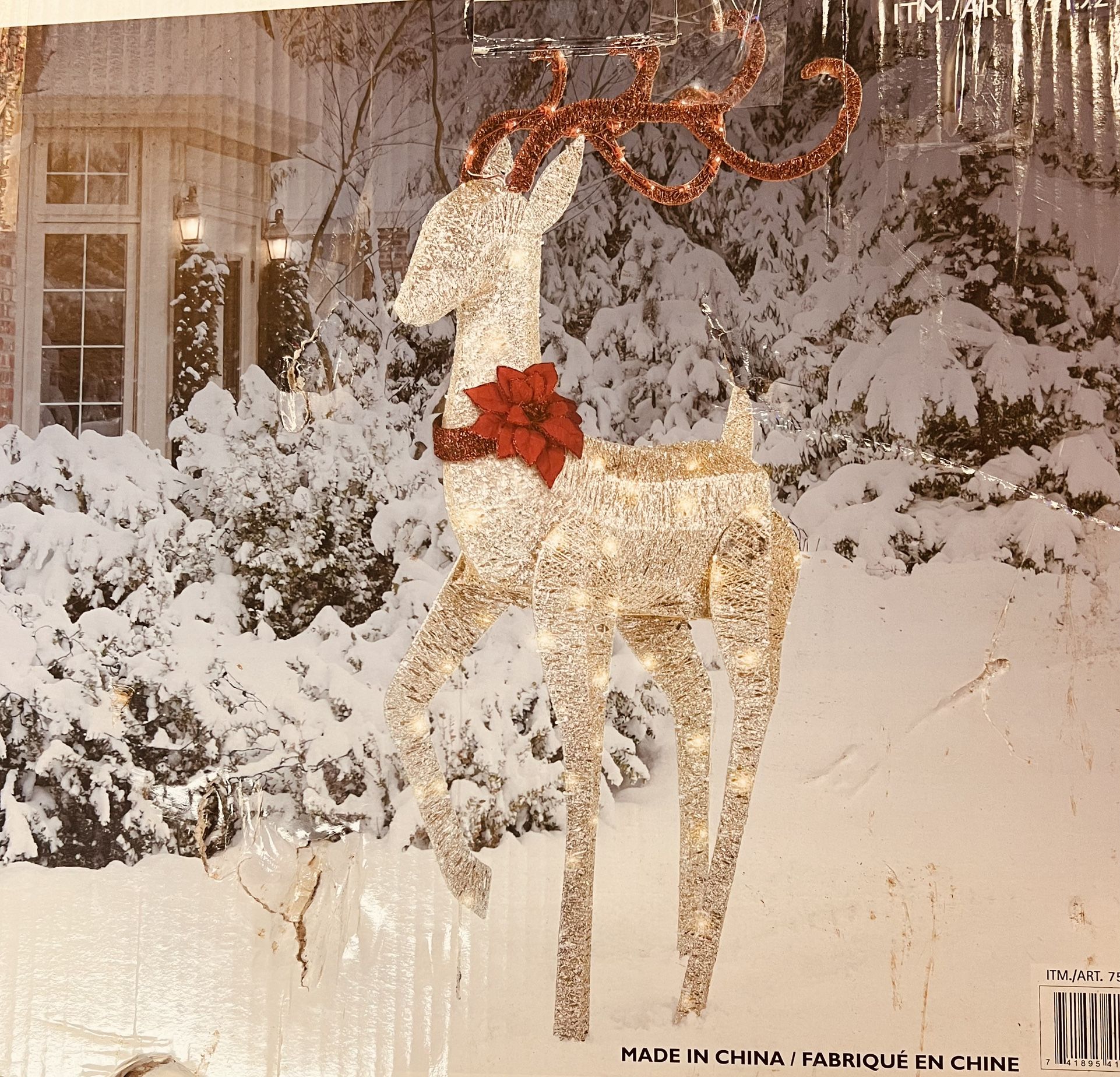Christmas Lighted Outdoor/Indoor 5’/1.52” Buck Deer. Boxed