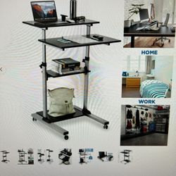 Height Adjustable Rolling Stand Up Desk