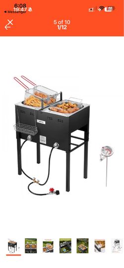Brand new commercial double deep fryer propane for 140