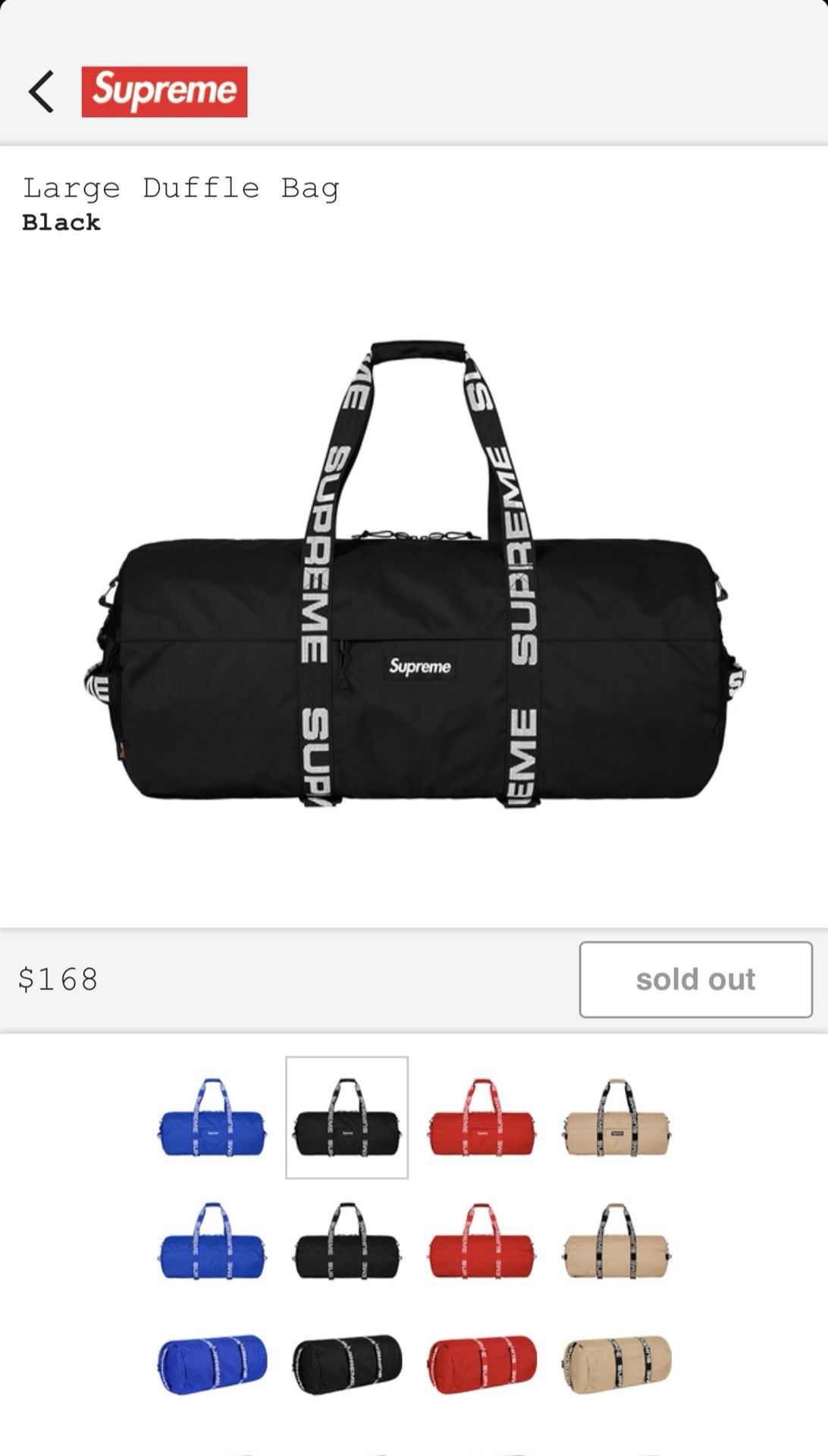 Supreme Large Duffle Bag BLACK