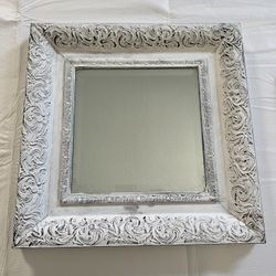 Vintage White Frame Mirror!!