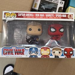 Funko POP 4 Pack Spider-Man Hawkeye Marvel Civil War