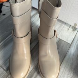 Size 8 1/2 -9 Beige Boots (New)