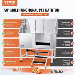 VEVOR 50" Pet Dog Bathing Station Grooming Tub