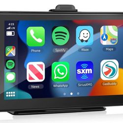 Podofo Portable Car Stereo with Wireless Apple Carplay Android Auto, 7 Inch IPS