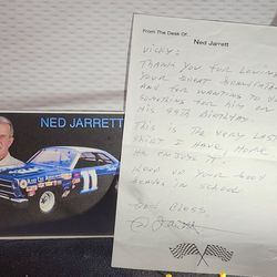 Ned Jarrett Motorsport/NASCAR Hall of Fame Signed  Handwritten  Letter  w/ COA & print