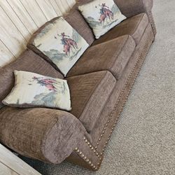 Western Couch and Chair with Ottoman 