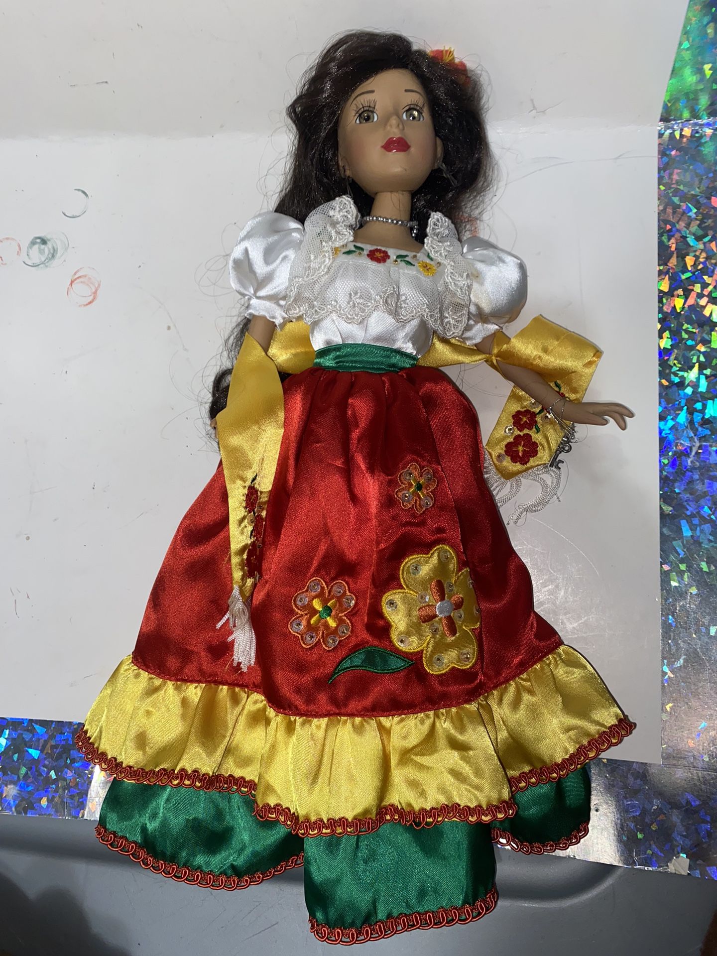Mexican porcelain doll 15"