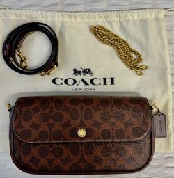Coach Brook Flap Chain Bag In Signature Canvas