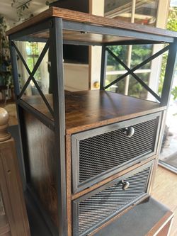 Industrial Rustic Nightstand / Side Table