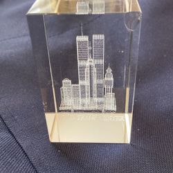 World Trade Center Paper Weight Lazer Etched