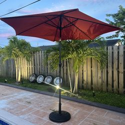 Umbrella 9ft And Stand Metal 