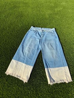 Wide Leg Cropped Denim Jeans