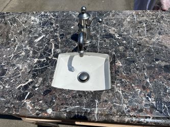 Granite Bathroom Sink With Faucet and Stand