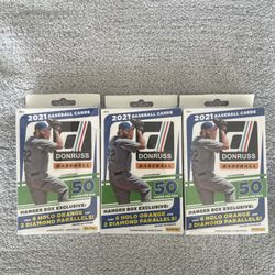 Lot of 3 - 2021 Panini Donruss Baseball Hanger Box New & Factory Sealed