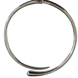 Metal Choker Necklace Rhodium Silver for Female Adults and Teens