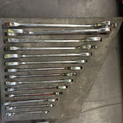 14 Standard Snap On Flange Wrench Set 