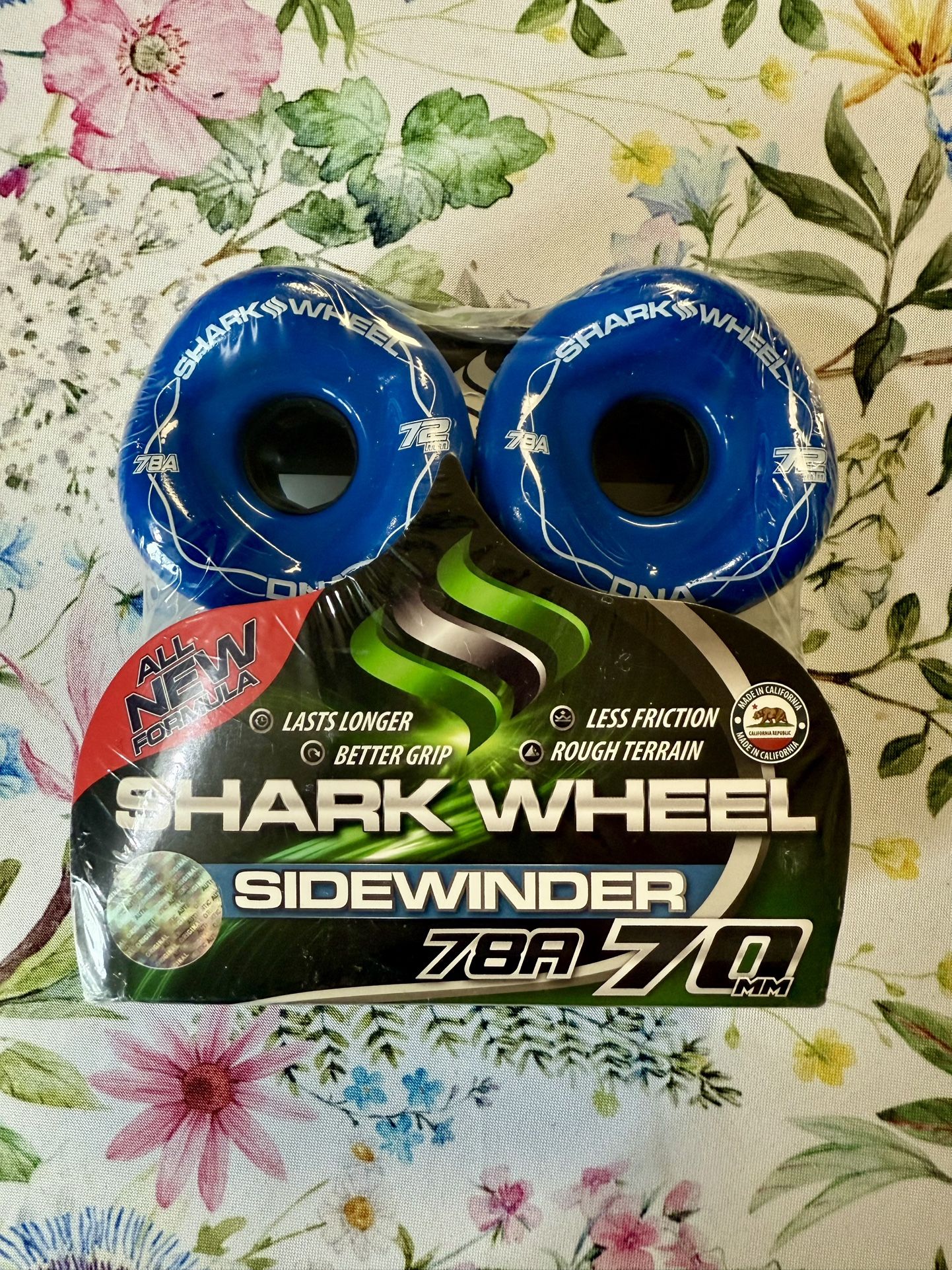 Shark Wheels Longboard Sidewinder Blue Wheels 70mm 78a (Set Of 4)