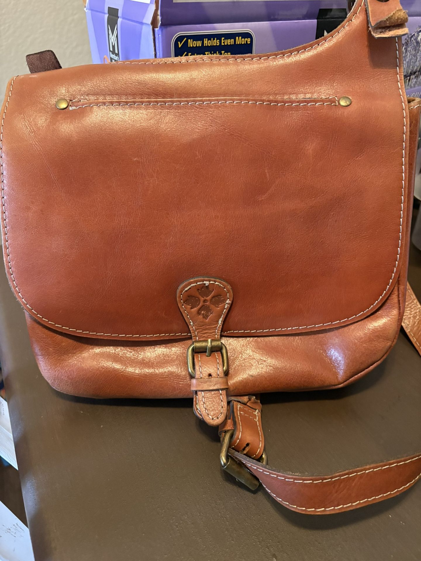 Patricia Nash Brown Leather Crossbody Bag