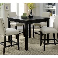 Black Counter Height Dining Table Set 