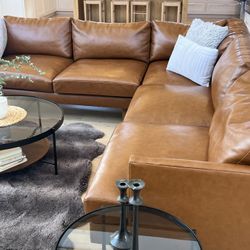 Haven Loft Vegan Leather 3-Piece L-Shaped Sectional (103.5")