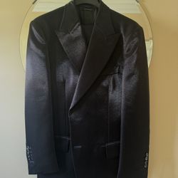 TOM FORD METALLIC BLACK WOOL SUIT