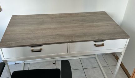 Ashley Grey top desk with 2 drawers