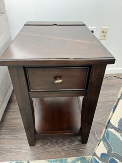 Side Table With Charger For Phones/usb