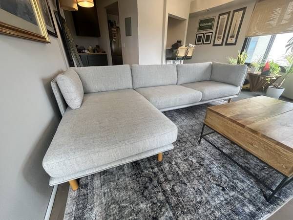 Crate And Barrel Wells Sectional 2 Piece Sofa