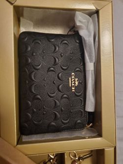 Coach (NEW) Corner Zip Wristlet In Signature Leather