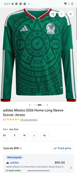 Mexico jersey 35$ 11 to 13 year