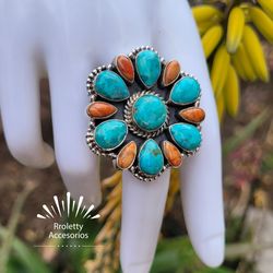 Sterling Silver 925 Ring Tuorques stone.