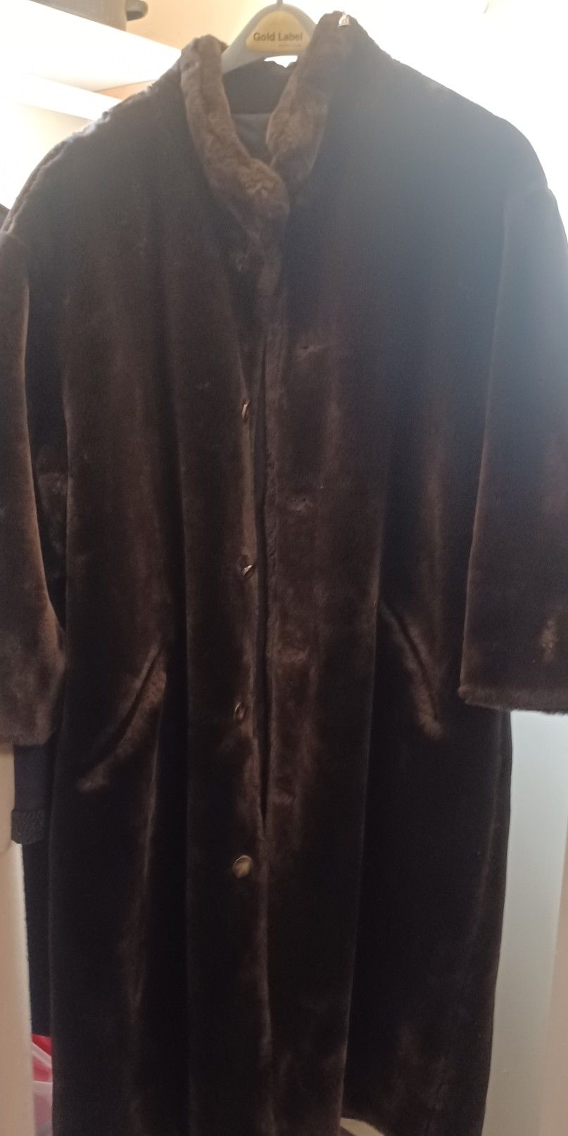 Jones New York Full Length Faux Fur Coat