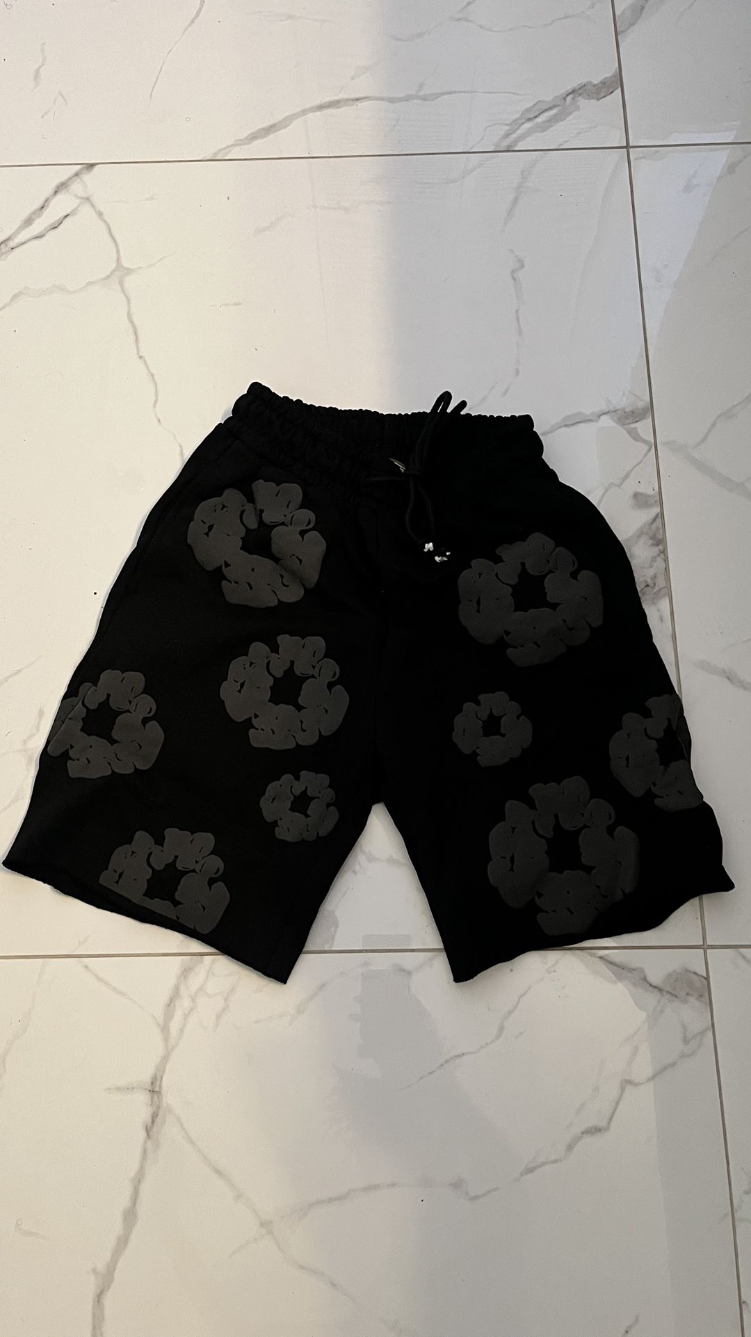 Black denim tears short