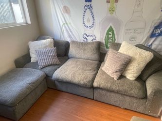 Gray Fabric Sectional Sofa with Chaise