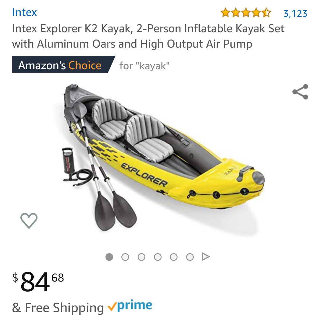 Intex Explorer K2 Kayak 2 person inflatable kayak set